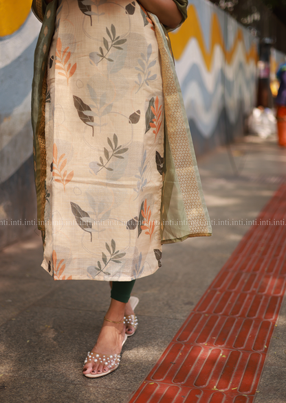 Leafy Serenade Top & Dupatta Set