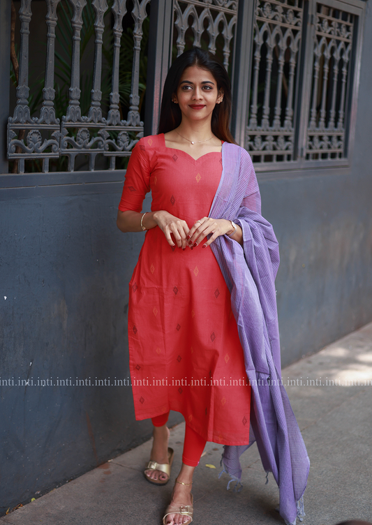Fiery Fusion Top & Dupatta Set