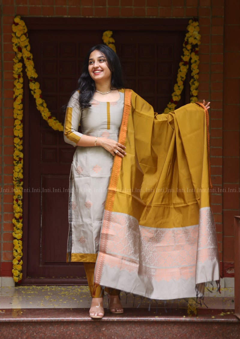Ashen Gold Salwar Suit