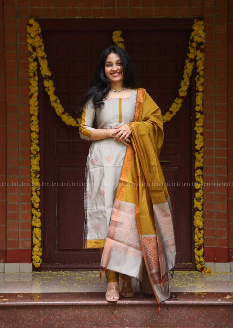 Ashen Gold Salwar Suit