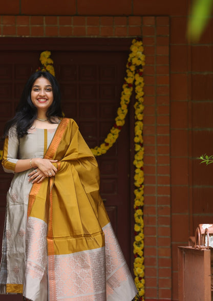 Ashen Gold Salwar Suit