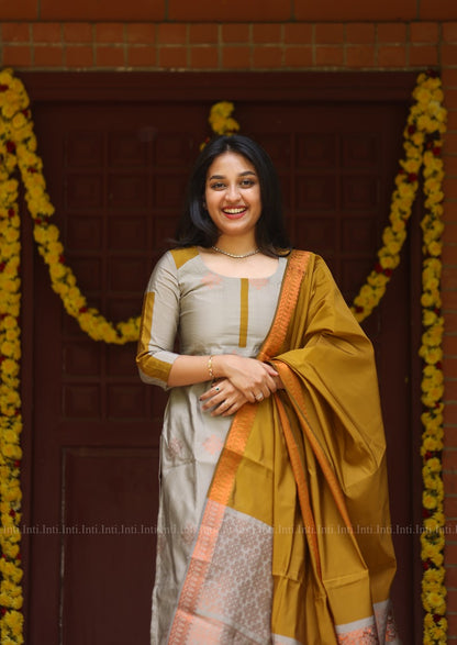 Ashen Gold Salwar Suit