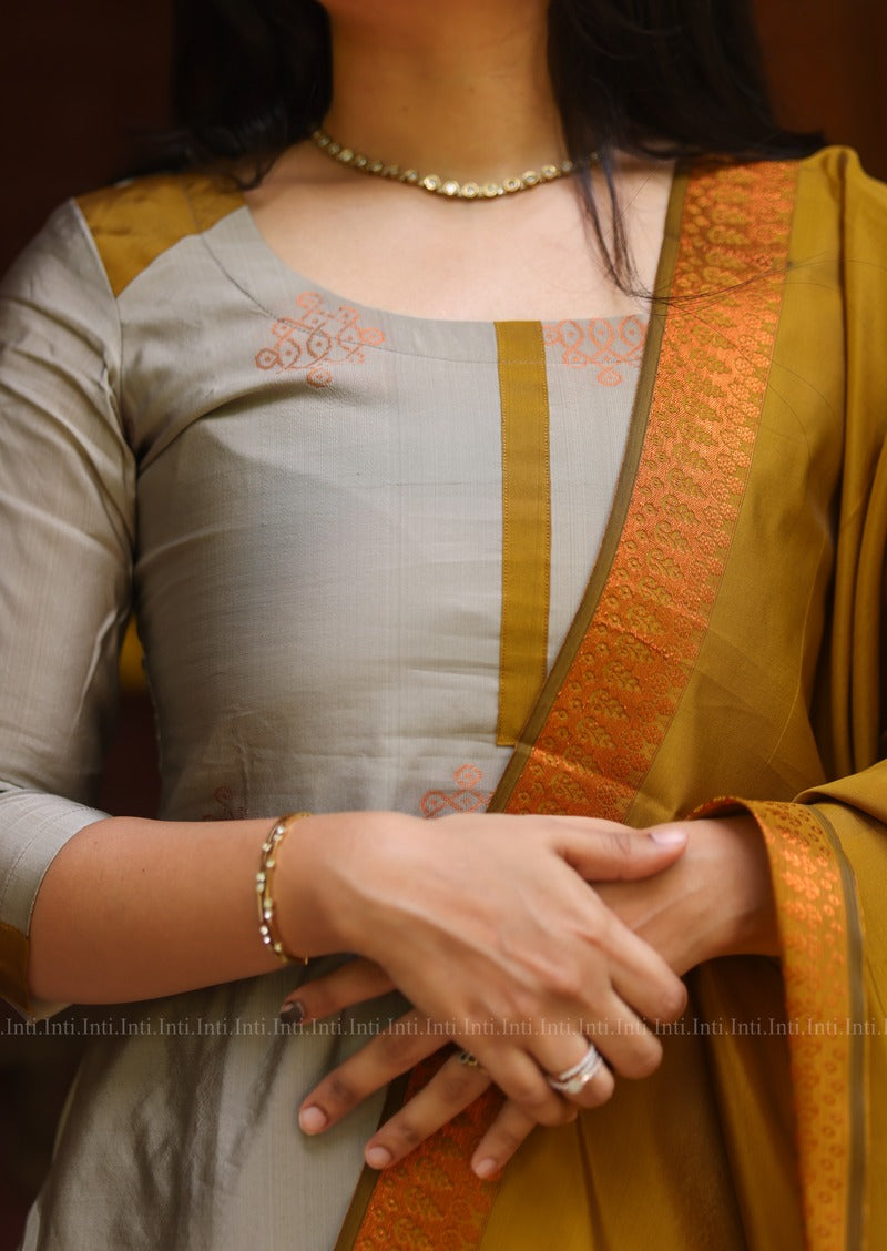 Ashen Gold Salwar Suit