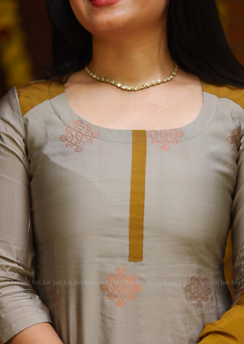 Ashen Gold Salwar Suit