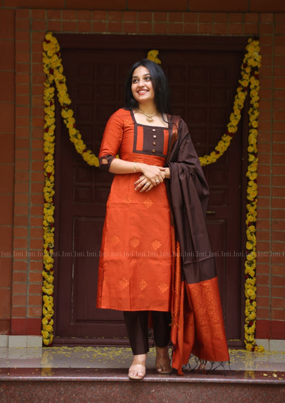 Cinnamon Drape Salwar Suit