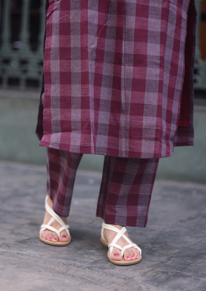 Berry Check Top & Pant Set
