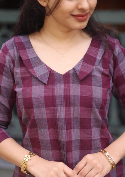 Berry Check Top & Pant Set