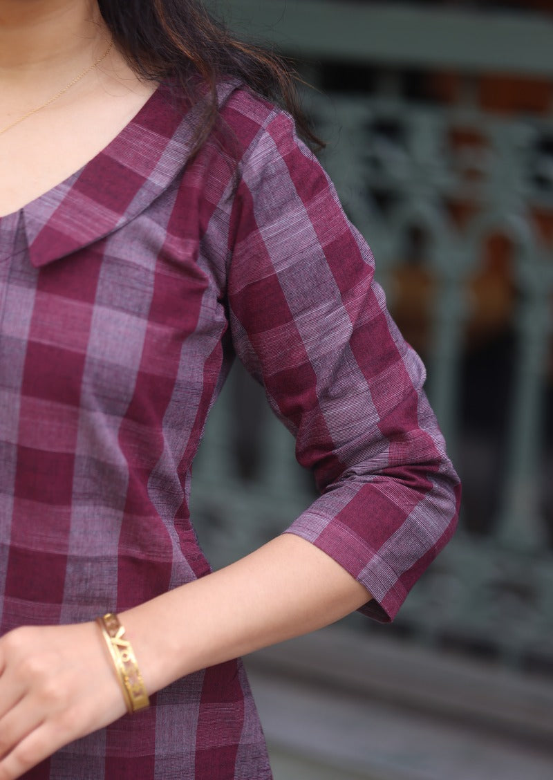 Berry Check Top & Pant Set