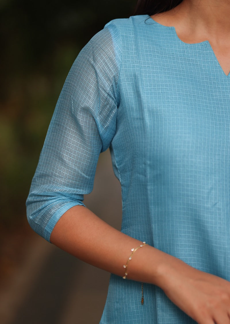 Aqua Swirl Top & Dupatta Set