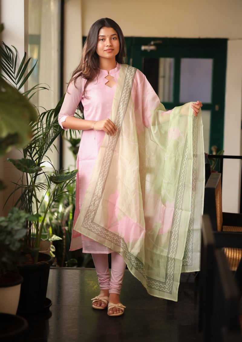 Primrose Etch Top & Dupatta Set