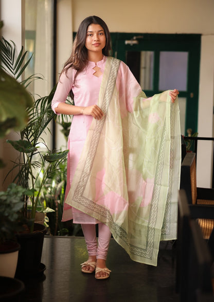 Primrose Etch Top & Dupatta Set