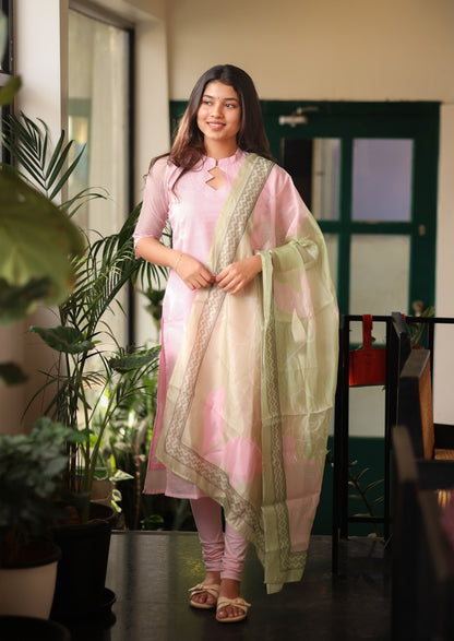 Primrose Etch Top & Dupatta Set