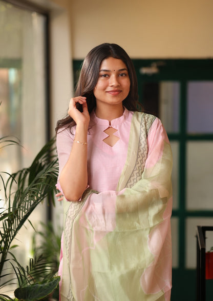 Primrose Etch Top & Dupatta Set
