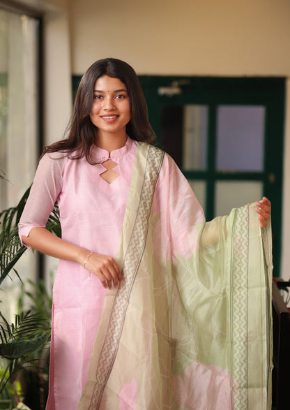 Primrose Etch Top & Dupatta Set