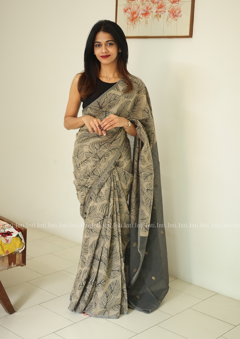 Charcoal Loom Saree