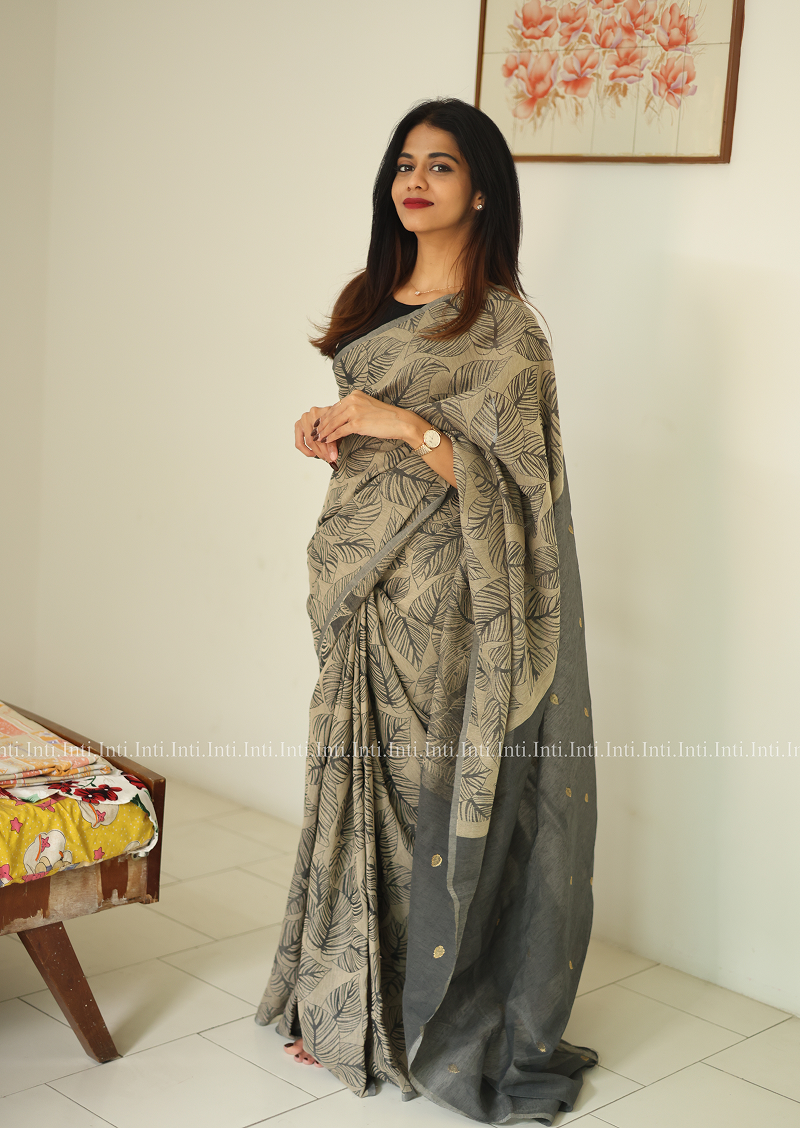 Charcoal Loom Saree