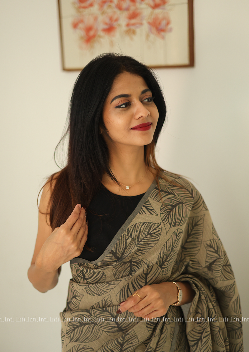 Charcoal Loom Saree