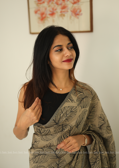 Charcoal Loom Saree