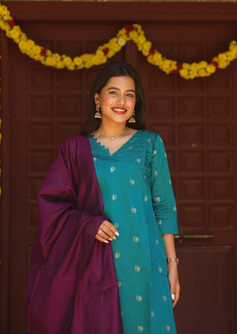 Oceanic Raga Top & Dupatta Set