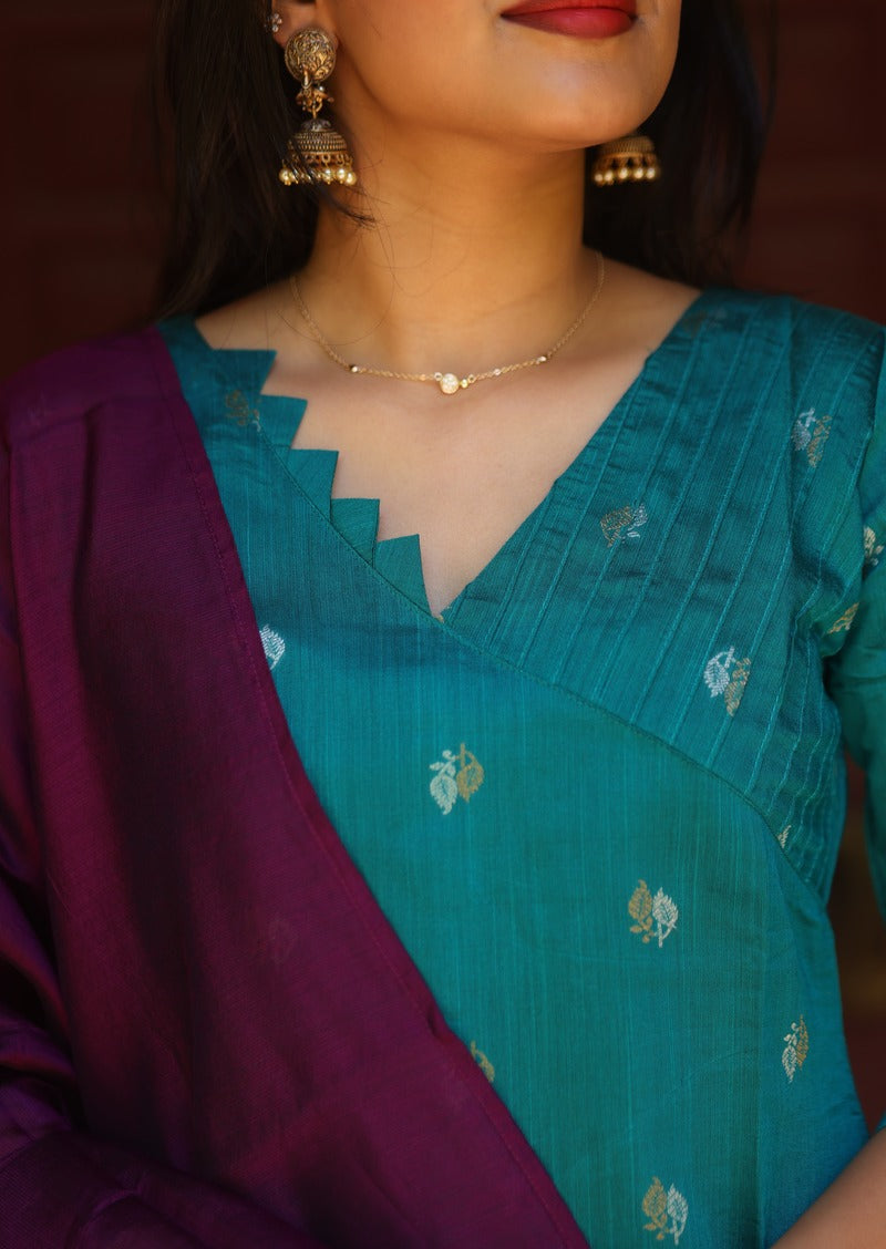 Oceanic Raga Top & Dupatta Set