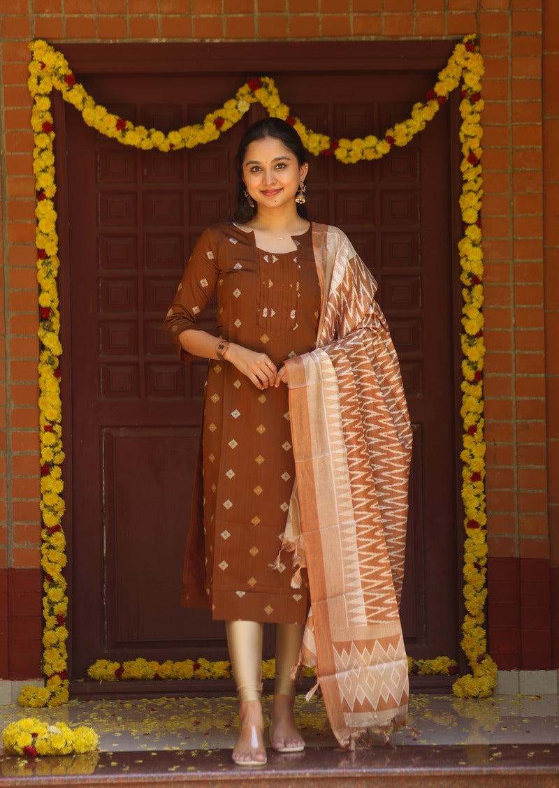 Tawny Fold Top & dupatta set