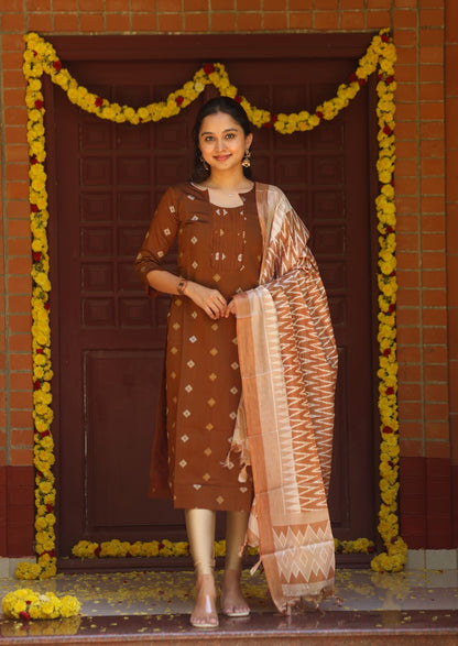 Tawny Fold Top & dupatta set