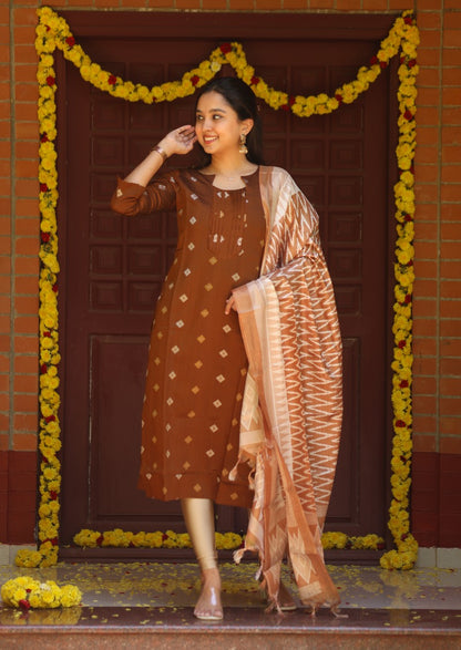Tawny Fold Top & dupatta set