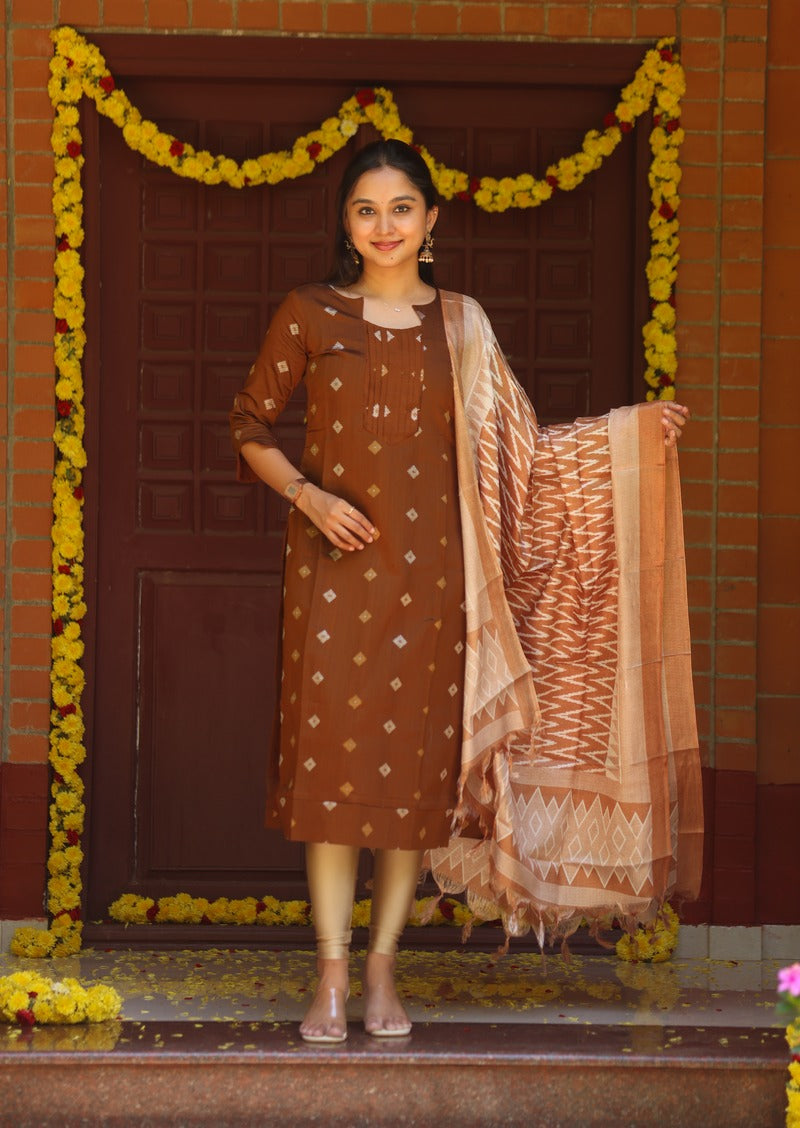 Tawny Fold Top & dupatta set