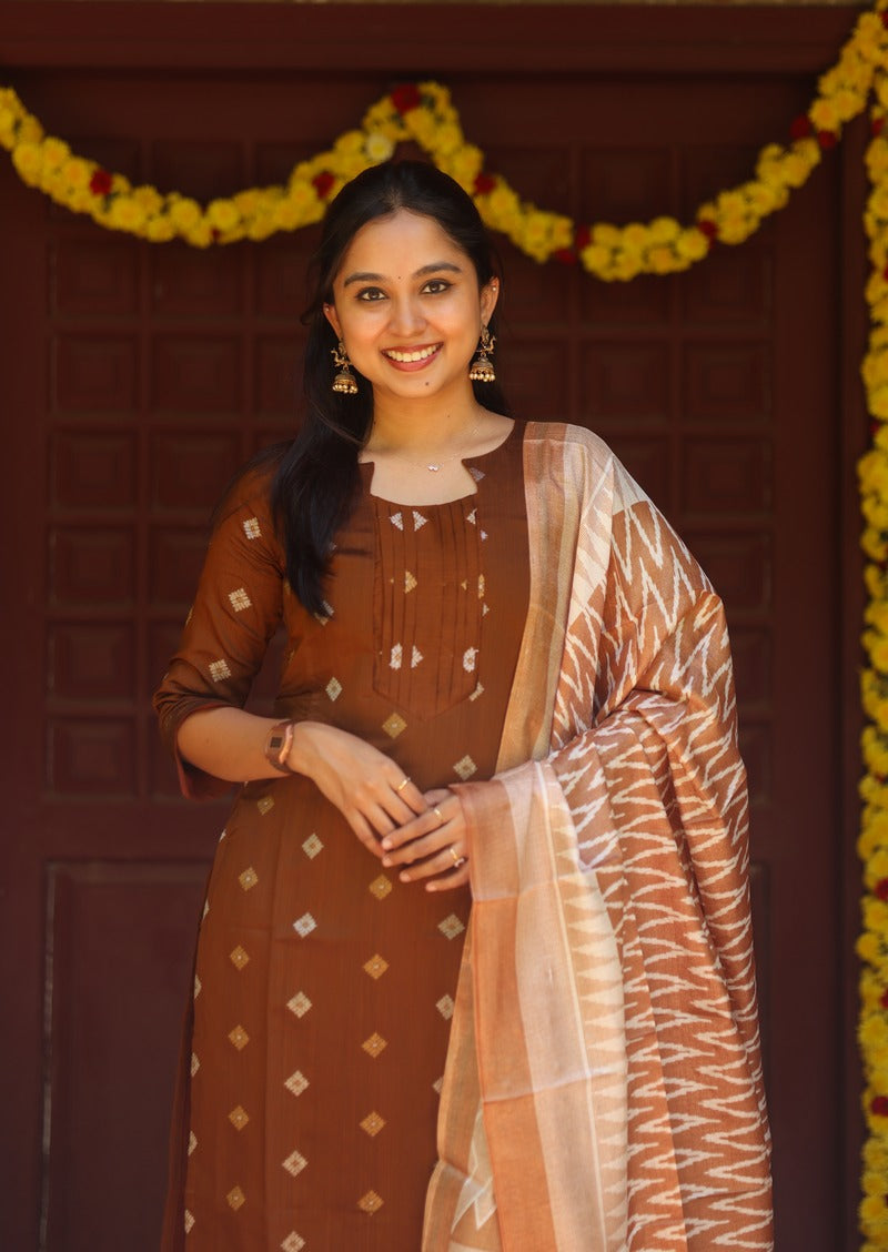 Tawny Fold Top & dupatta set