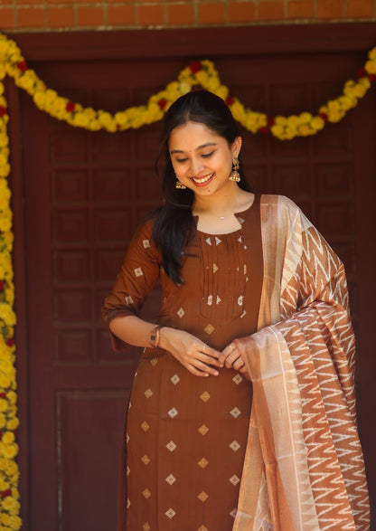 Tawny Fold Top & dupatta set