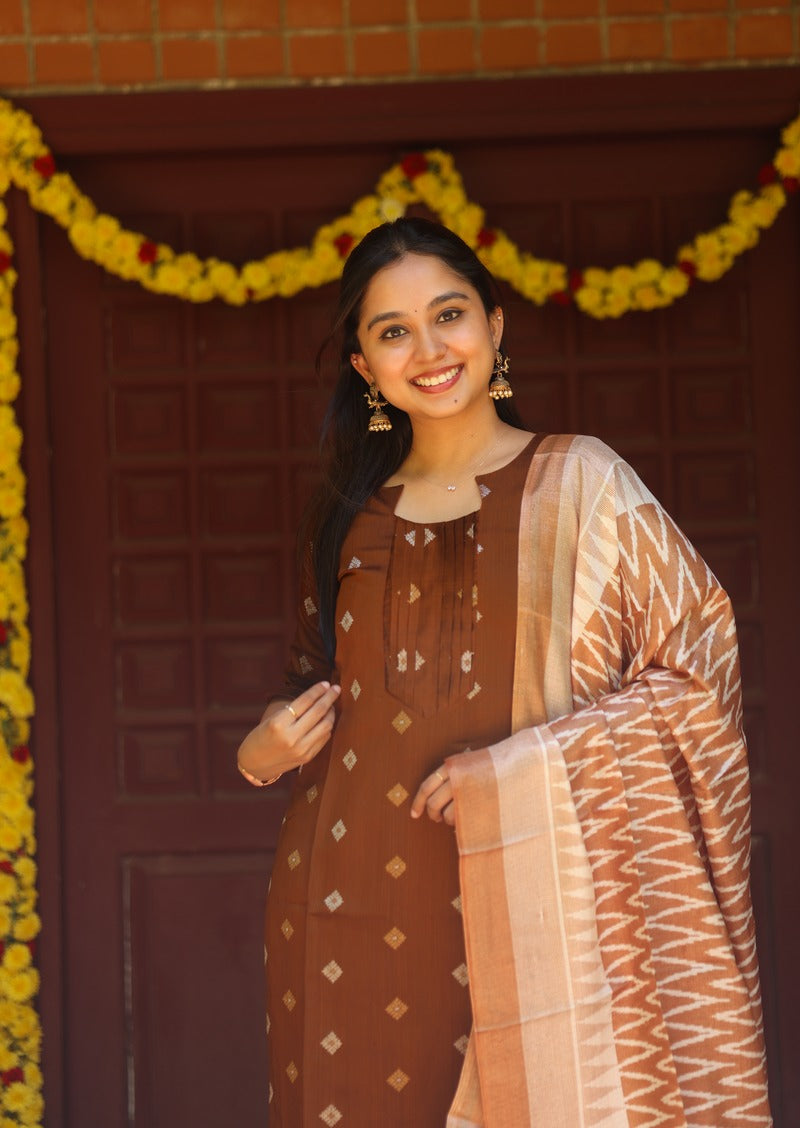 Tawny Fold Top & dupatta set