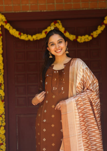 Tawny Fold Top & dupatta set