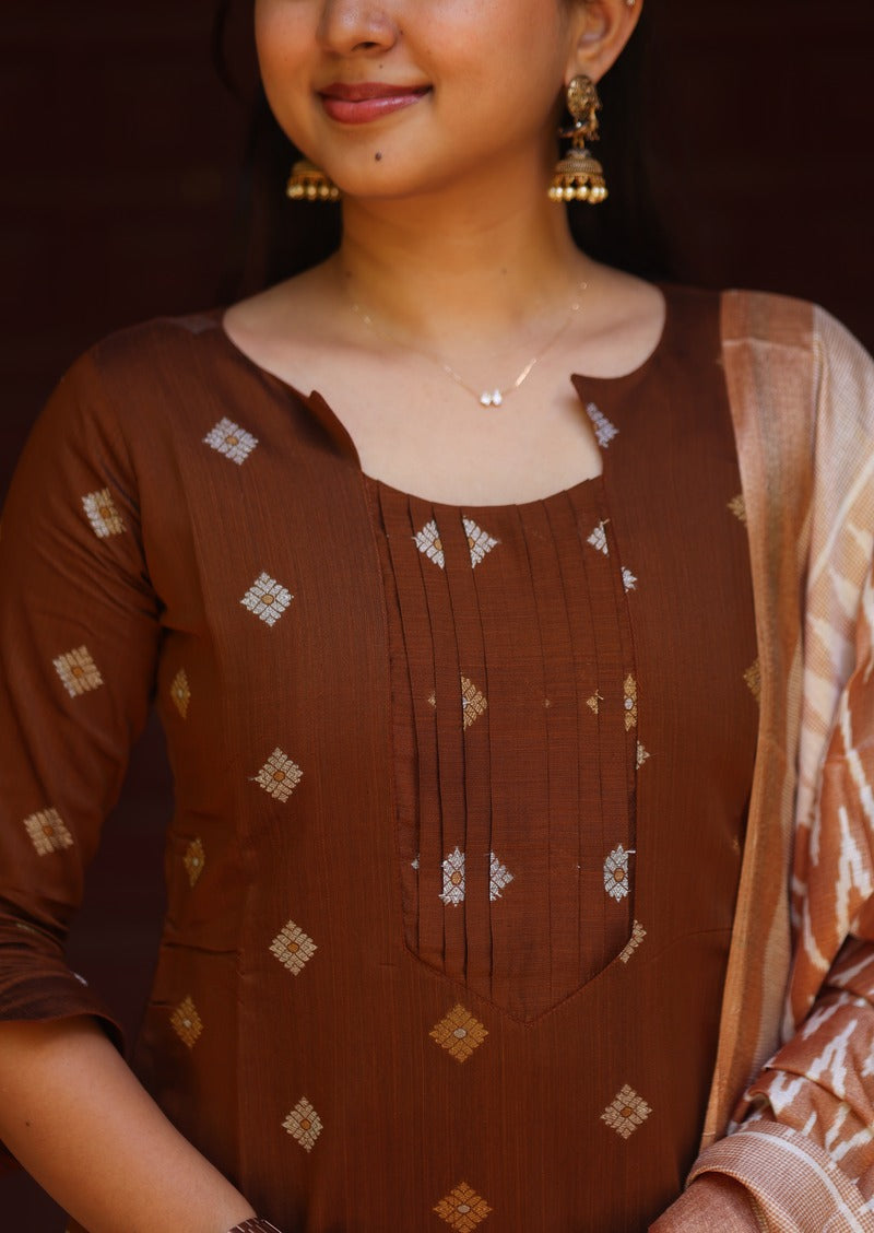 Tawny Fold Top & dupatta set