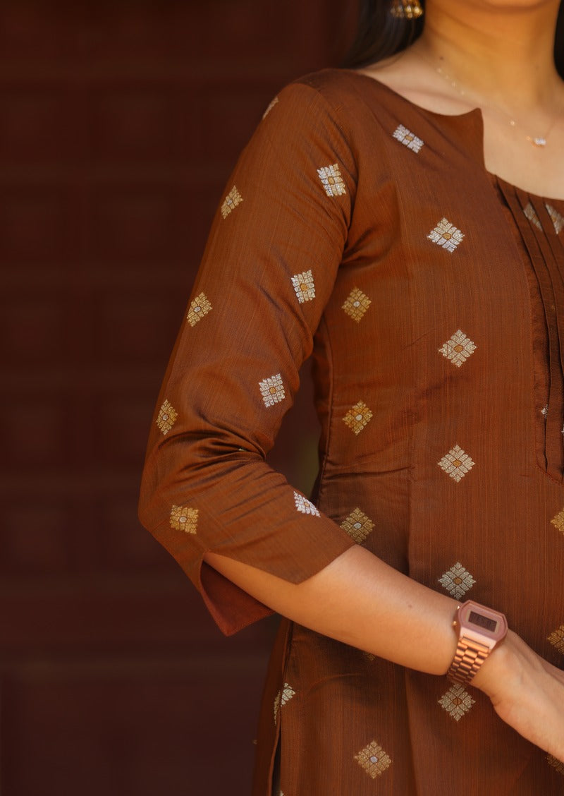 Tawny Fold Top & dupatta set