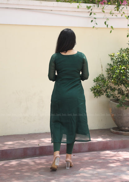 Emerald Zest Top and Dupatta Set