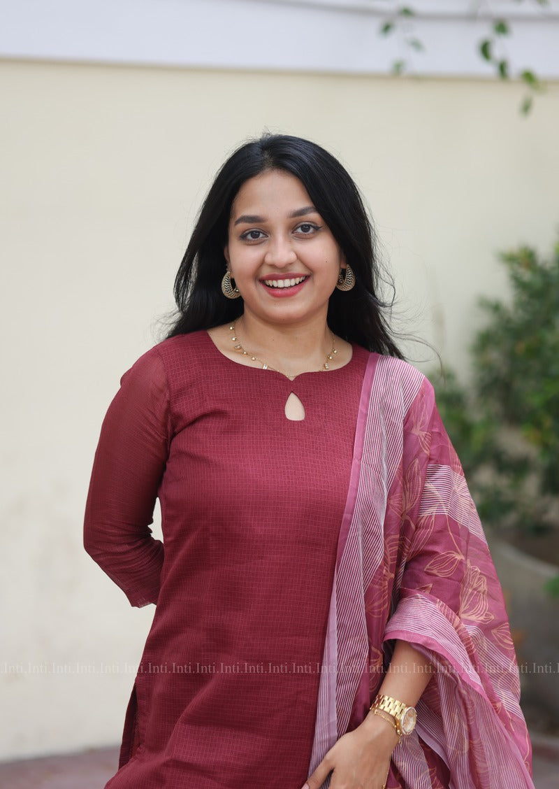 Berry Twilight Top & Dupatta Set