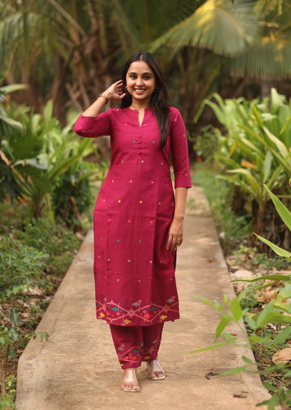 Fuchsia Folk Top & Pant Set