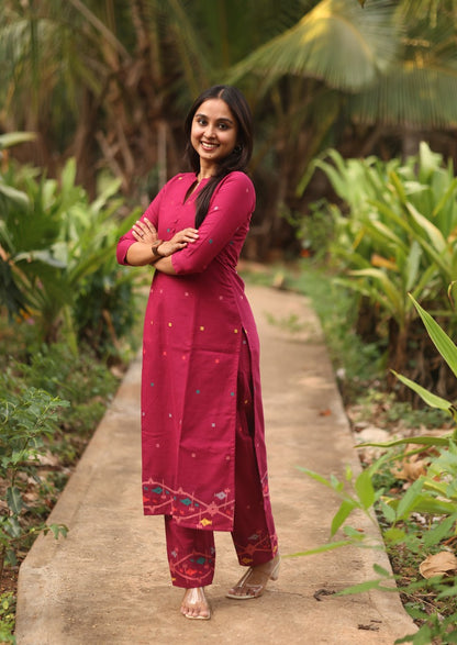 Fuchsia Folk Top & Pant Set