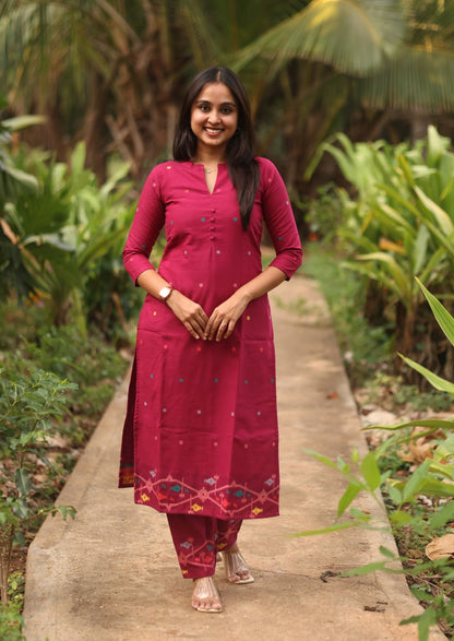 Fuchsia Folk Top & Pant Set