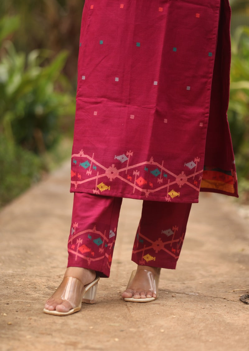 Fuchsia Folk Top & Pant Set
