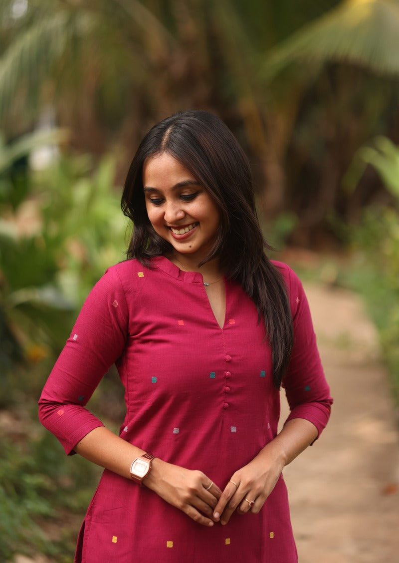 Fuchsia Folk Top & Pant Set
