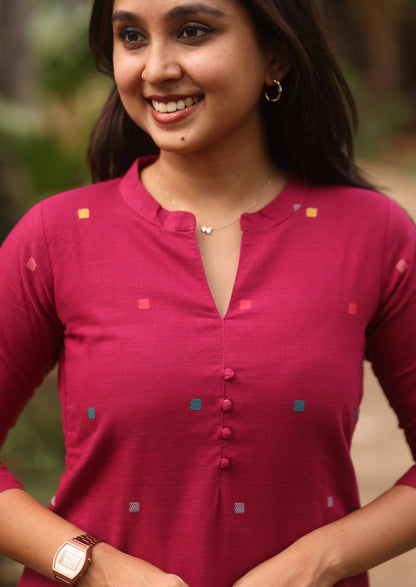 Fuchsia Folk Top & Pant Set