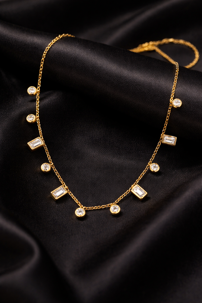 Geometric Drop Station Necklace