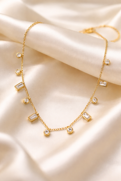 Geometric Drop Station Necklace
