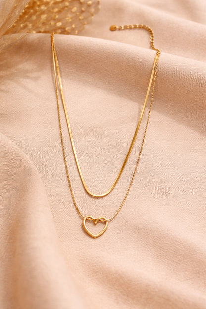 Layered Heart Pendant Neckchain