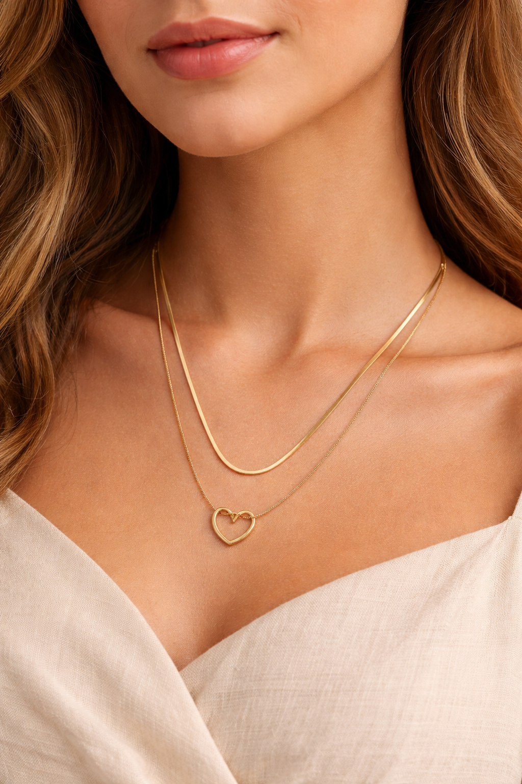 Layered Heart Pendant Neckchain