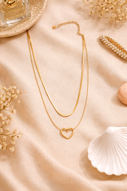 Layered Heart Pendant Neckchain