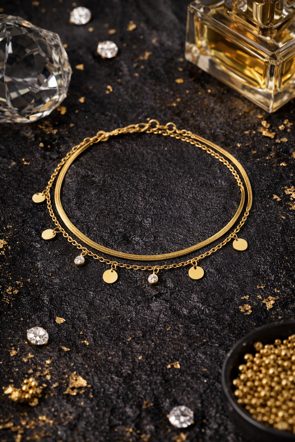 Layered Luxe Charm Anklet