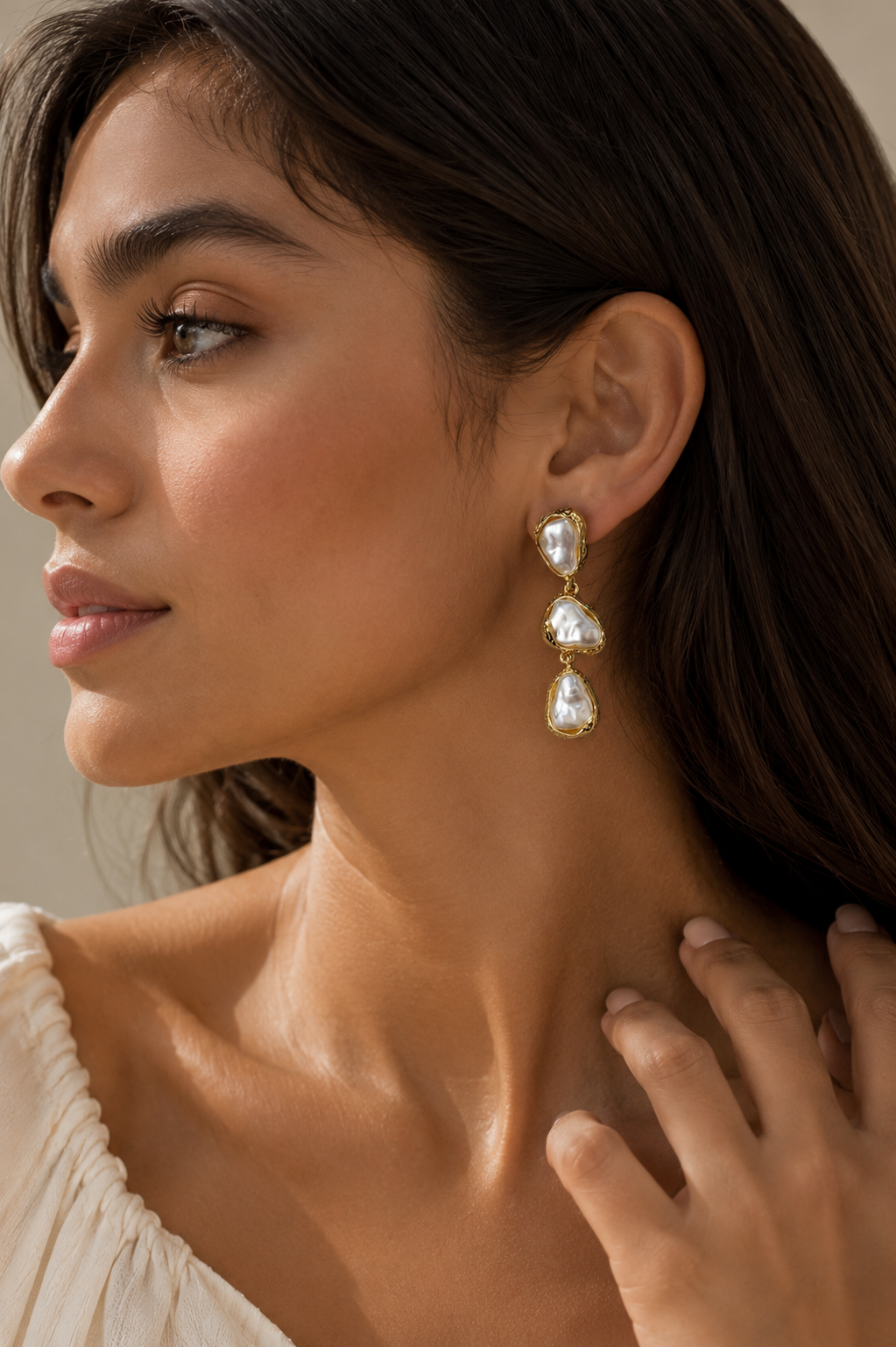 Baroque Tier Drop Earrings