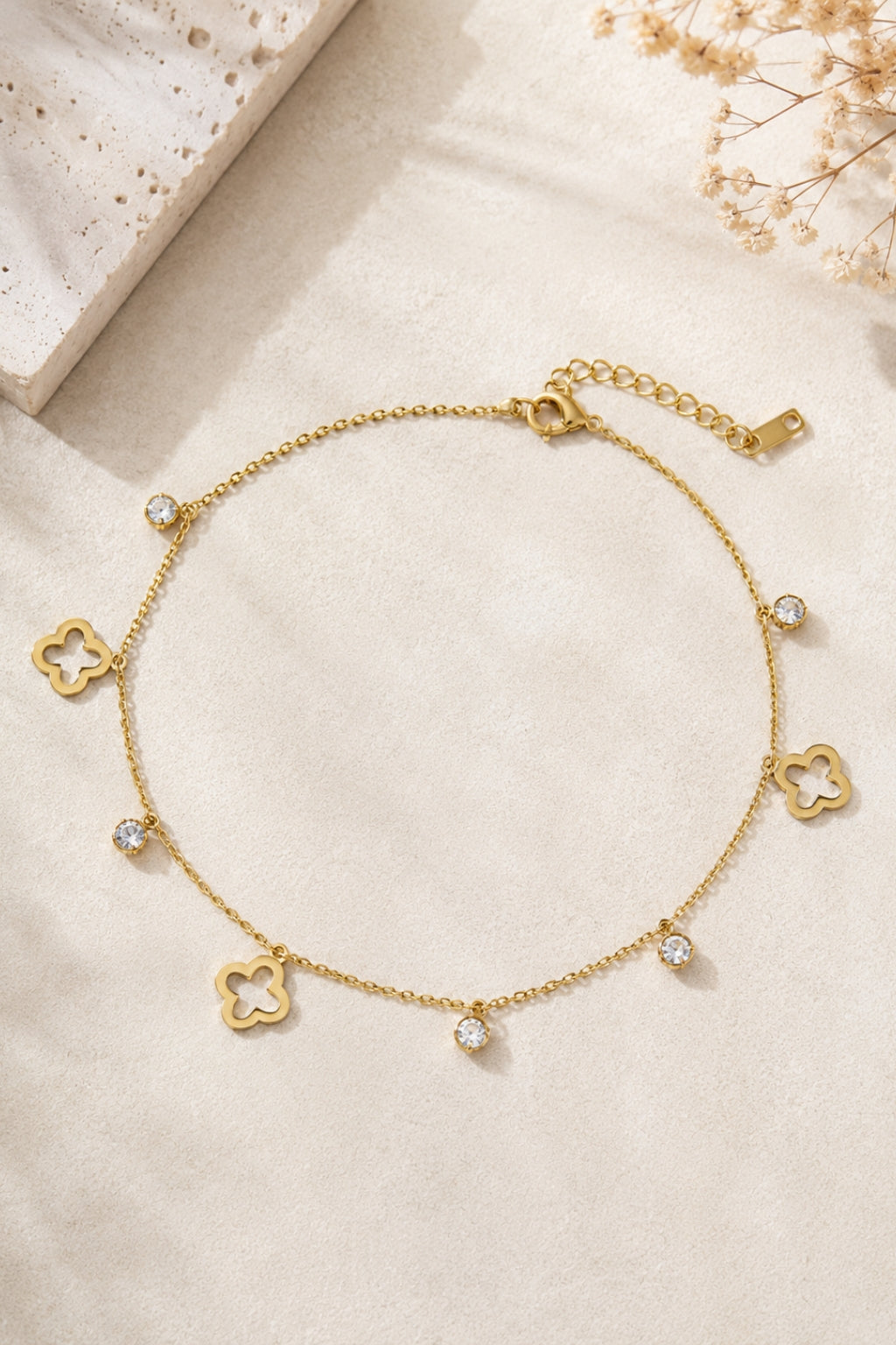 Twinkle Clover Anklet